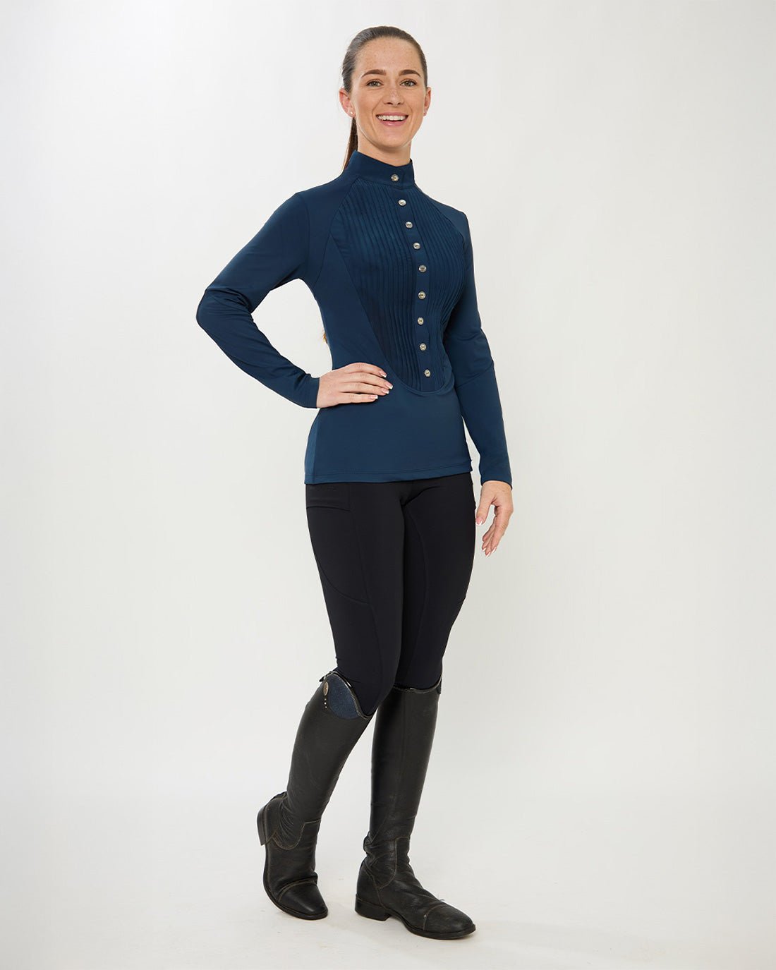 HORZEHOODS® Tabatha Confidence Fit™ Quick Release Top - Navy/Silver - Horzehoods5056725020231