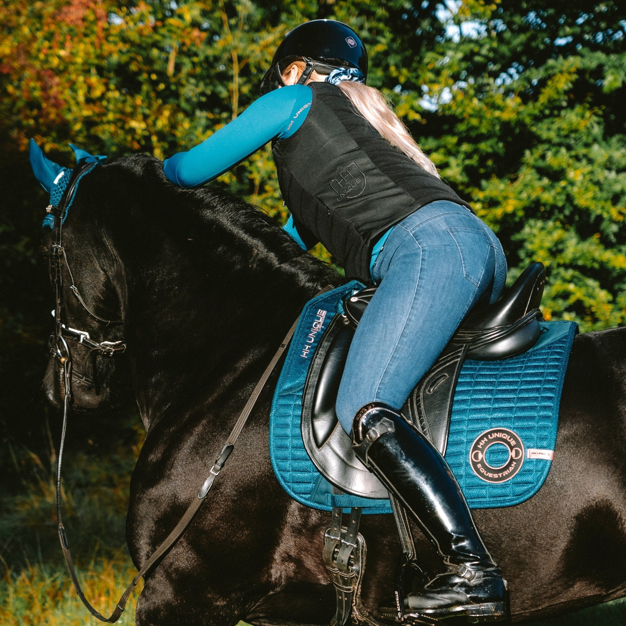 HORZEHOODS® Tabatha Teal & Rose Gold Long Sleeve Training Shirt - Horzehoods5056725020132