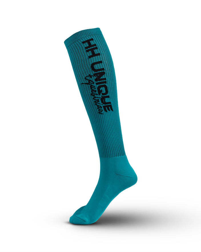 HORZEHOODS® Teal Ribbed Performance Riding Socks - Horzehoods5056725024017