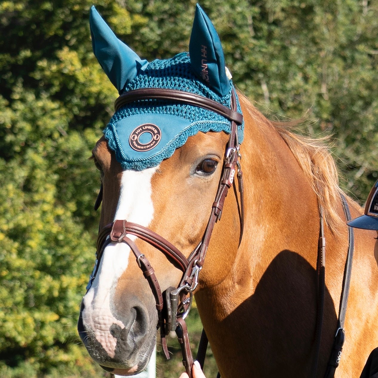 HORZEHOODS® Teal & Rose Porthole SecuraStrap™© Ears - Horzehoods5056725017385