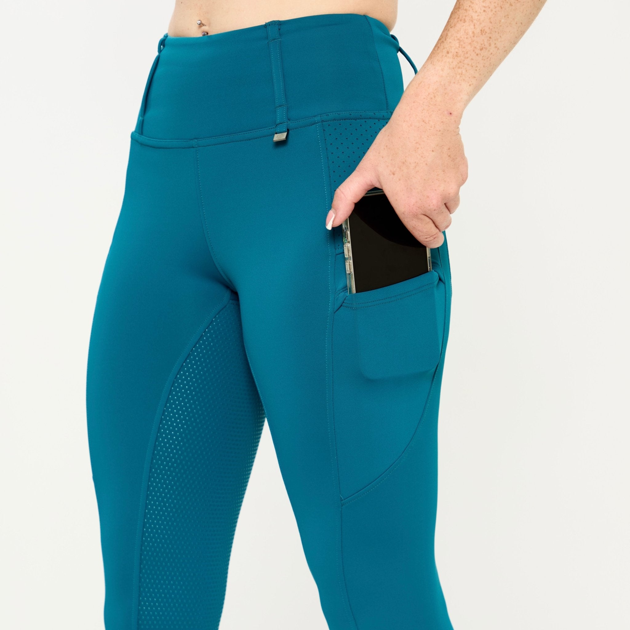 HORZEHOODS® Teal V - Seam Thermo Riding Leggings - Horzehoods5056725019013