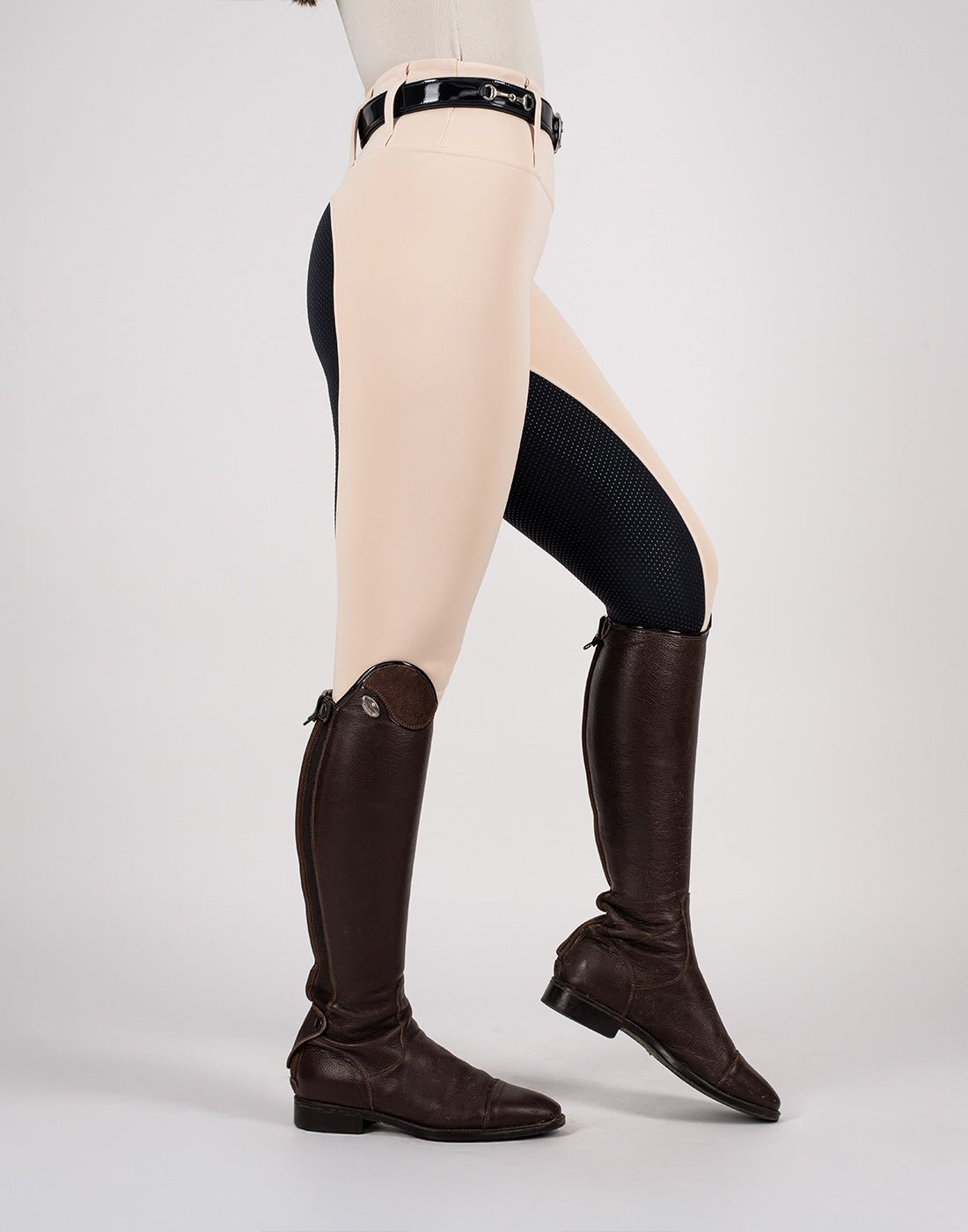 HORZEHOODS® Vanilla Navy Contrast Seat Competition Leggings - Horzehoods5056725000967