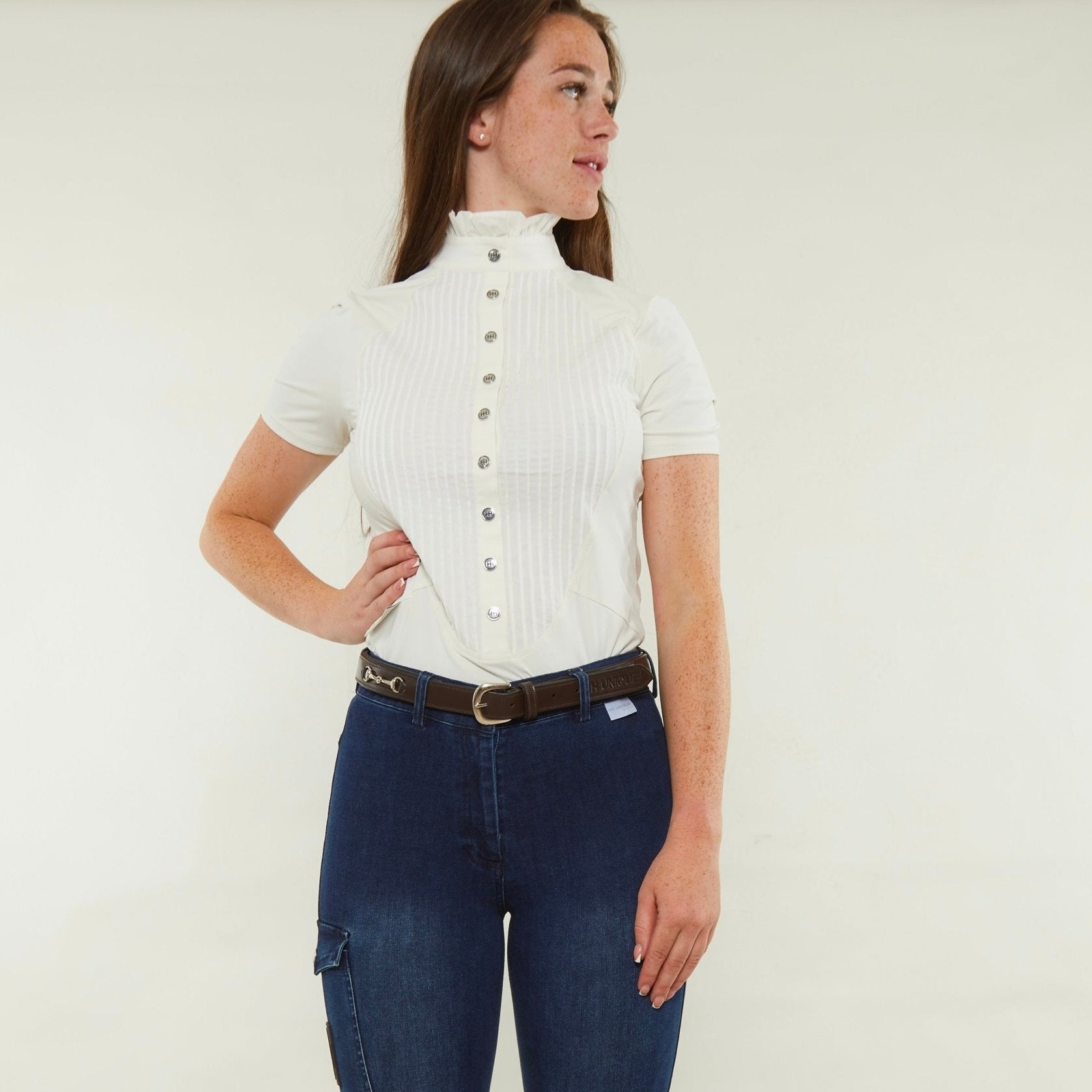 HORZEHOODS® Vanilla Short Sleeve Tudor Competition Shirt - Horzehoods5056725018061