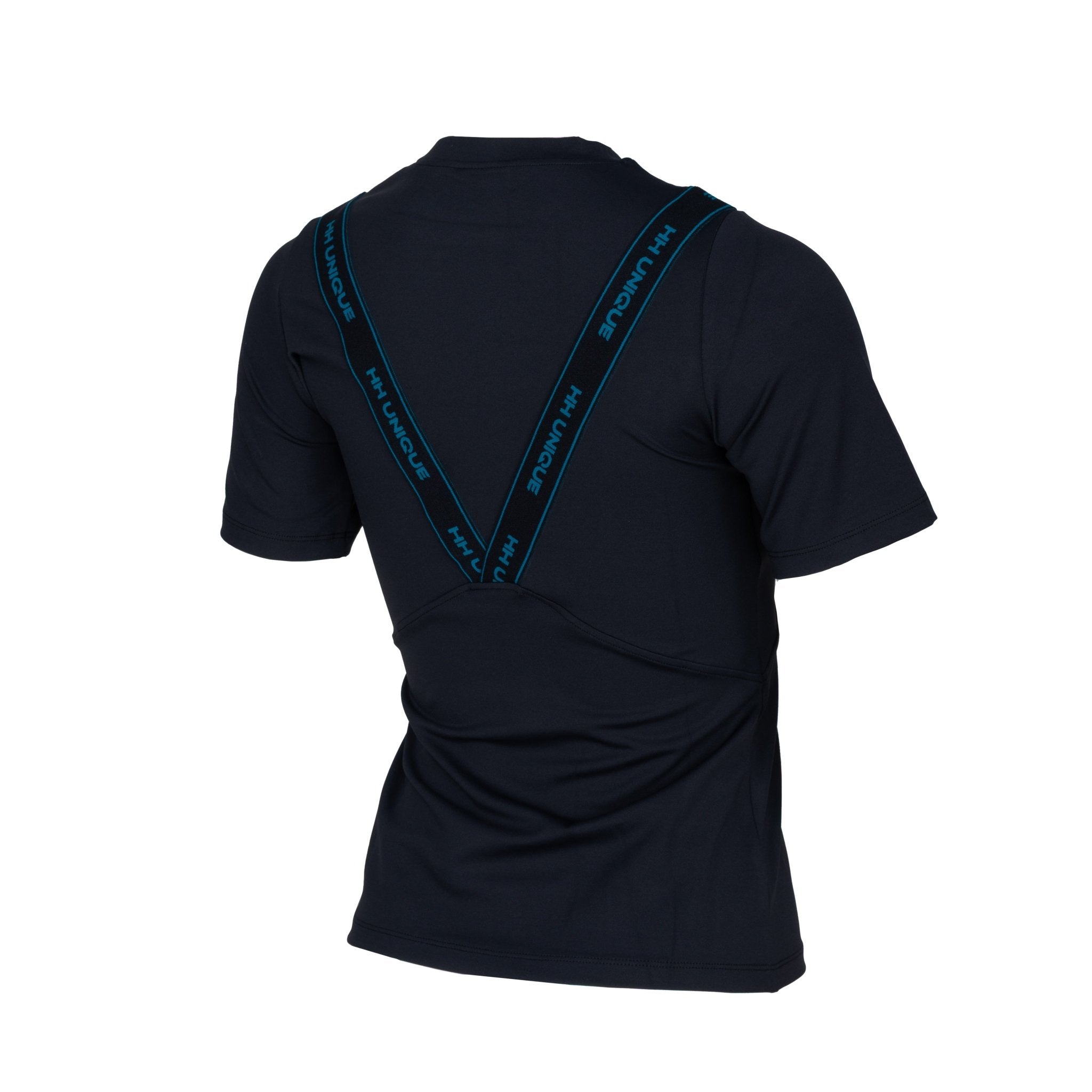 HORZEHOODS® VeeTee Black & Teal Short Sleeve Comfort Stretch Top (Pre - Order 6/10) - Horzehoods5056725024826