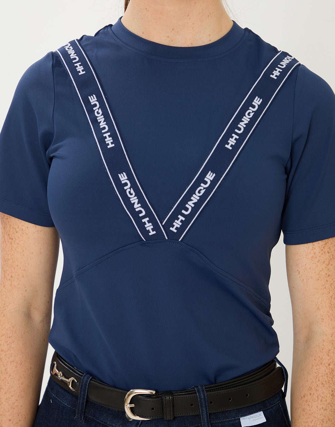 HORZEHOODS® VeeTee Navy Short Sleeve Comfort Stretch Top - Horzehoods5056725024987