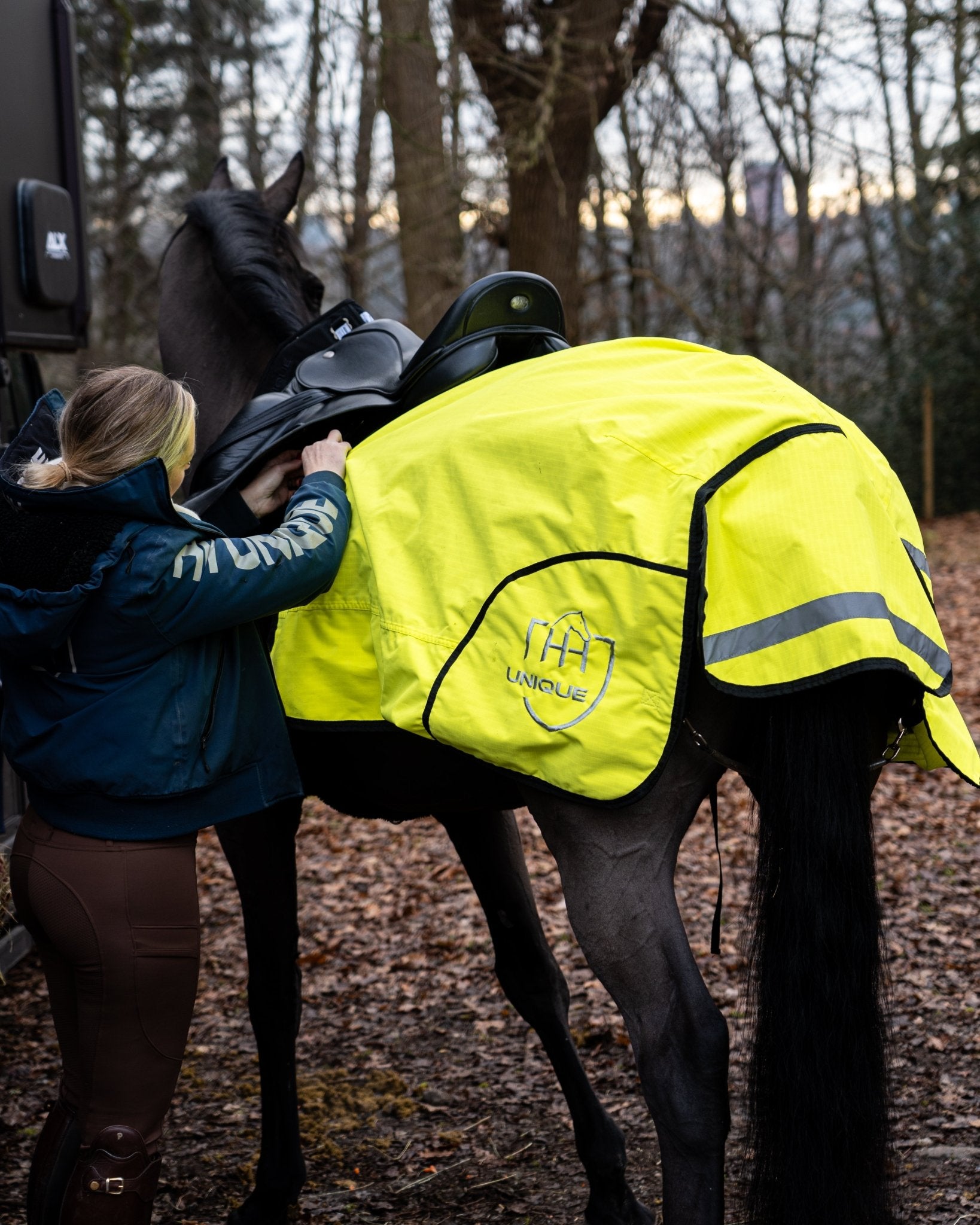 a*s様 ☆フラットヘッド☆ F-HLS001 HORSE HIDE SHIRT Hi-Vis Fluorescent Yellow Safety Sheet Rug | HH Unique
