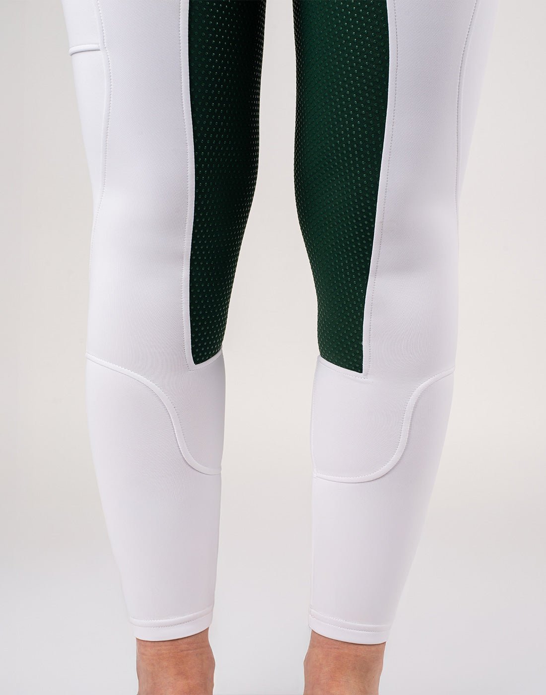 HORZEHOODS® White & Green Competition Leggings | Riding Tights - Horzehoods5056725026004