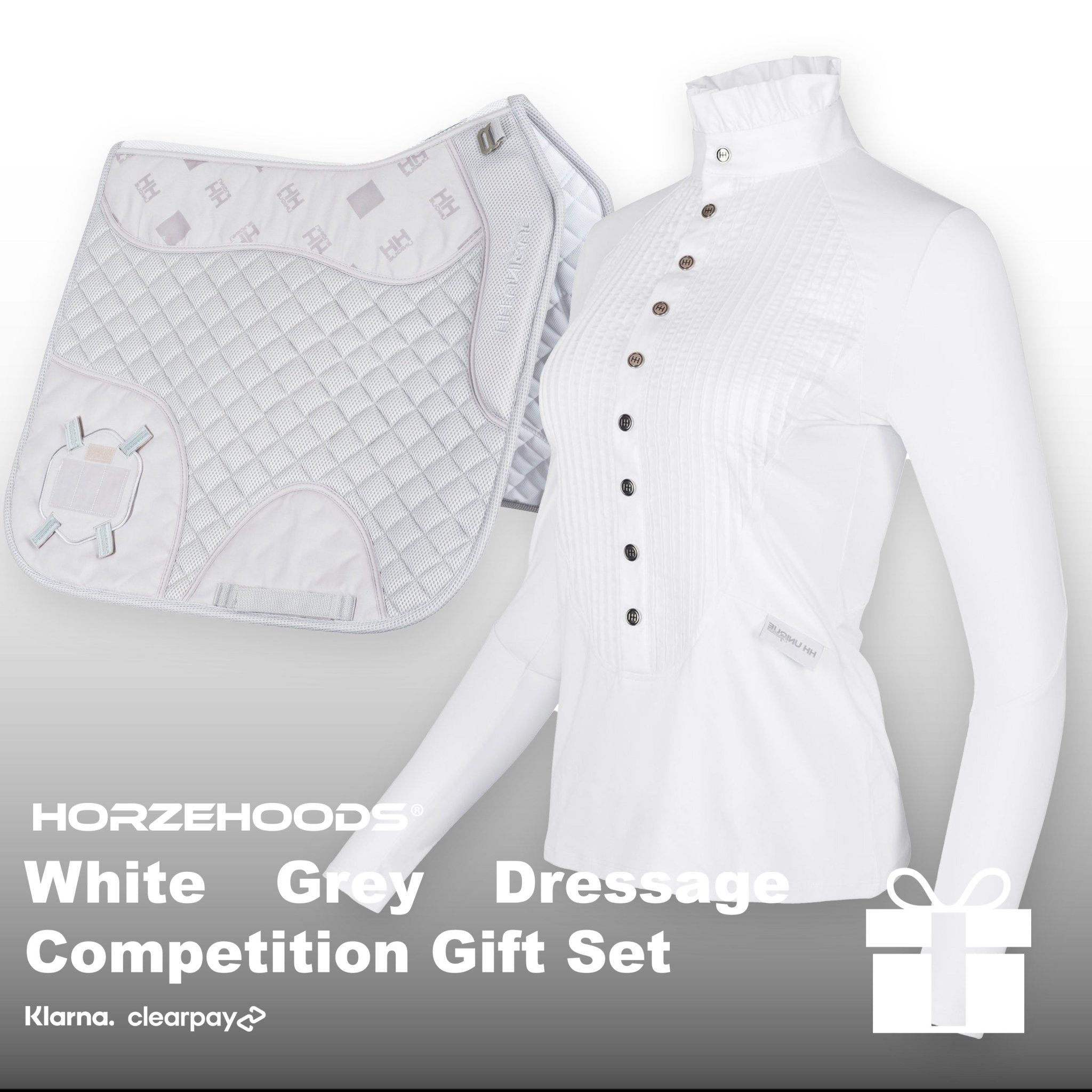 HORZEHOODS® White Grey Dressage Competition Gift Set (Bundle & Save) - Horzehoods