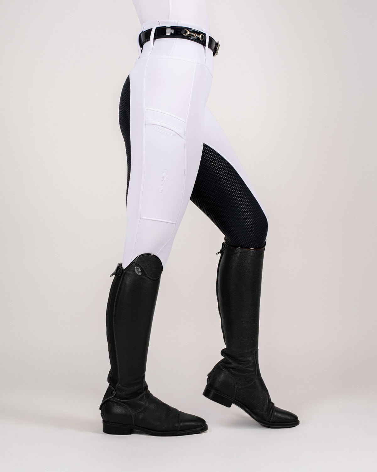 HORZEHOODS® White & Navy Competition Leggings | Riding Tights - Horzehoods5060521420973