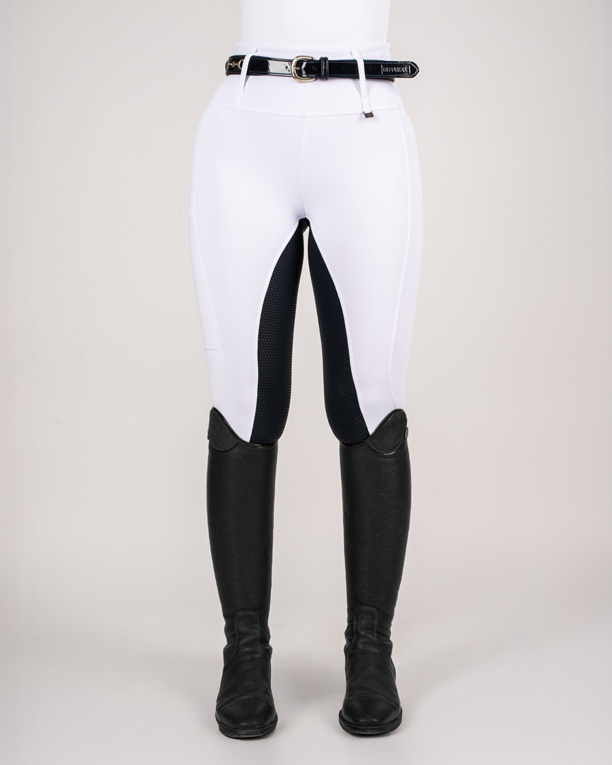 HORZEHOODS® White & Navy Competition Leggings | Riding Tights - Horzehoods5060521420973