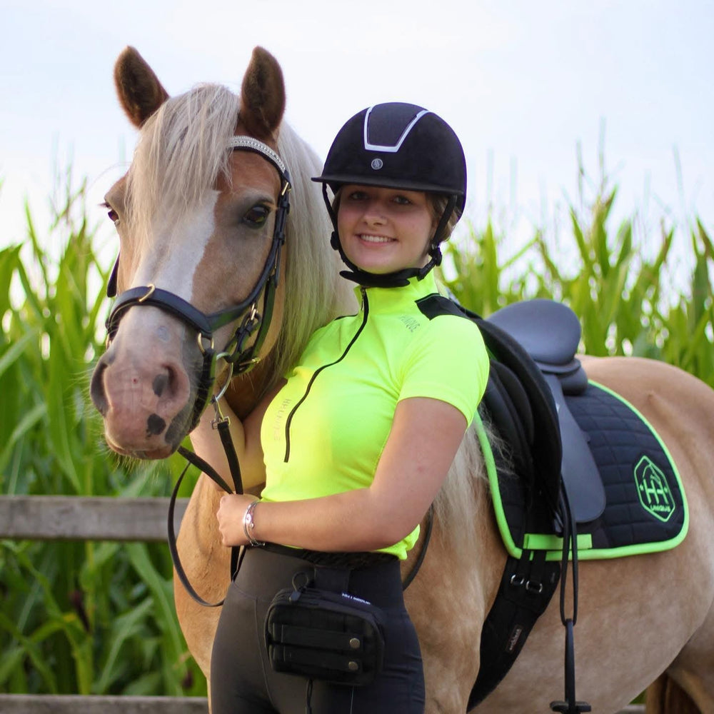 HORZEHOODS Yellow HiVis Reflective Mesh Equestrian Top - Horzehoods5056725016678