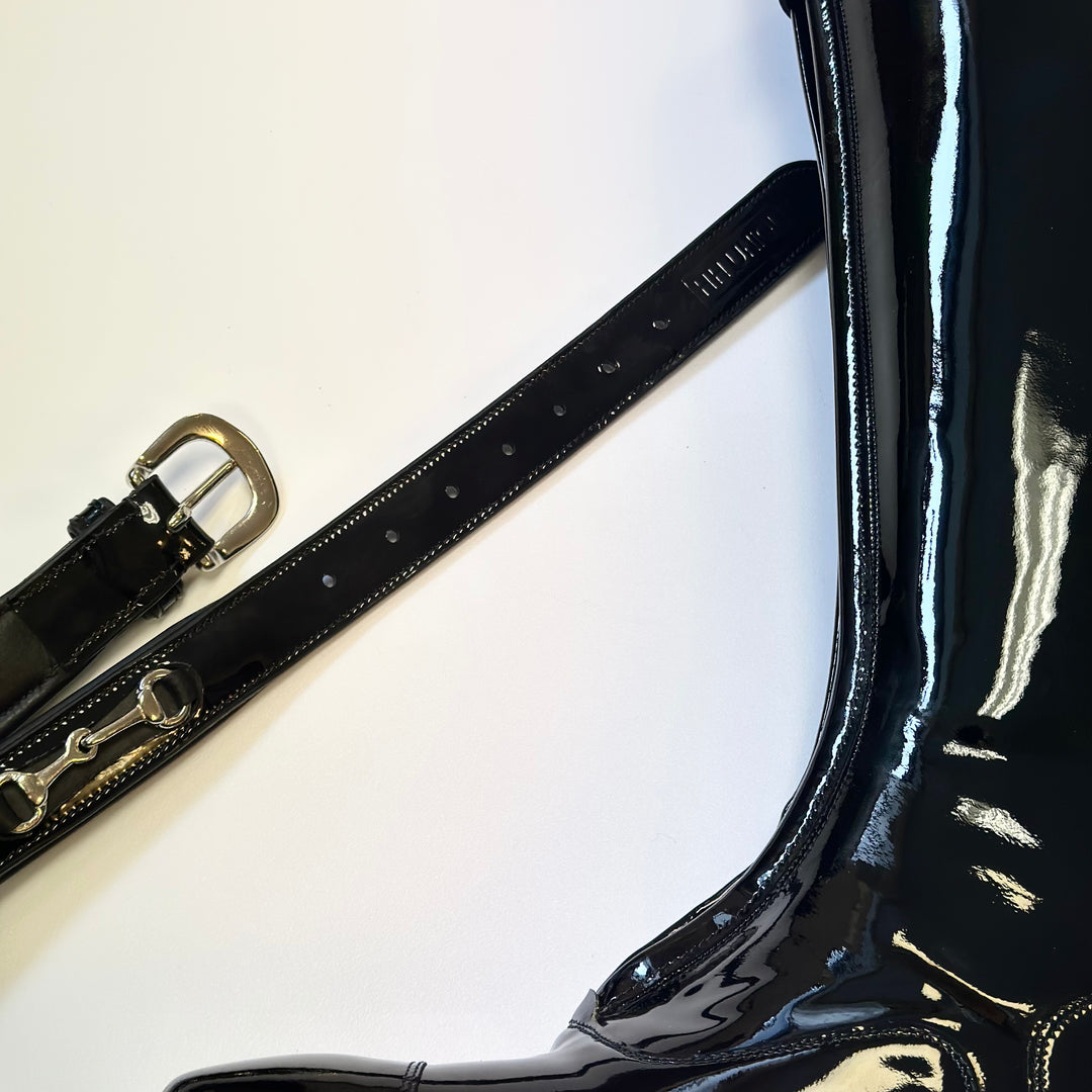 HORZEHOODS® Black (Patent) Leather Luxury Snaffle Belt