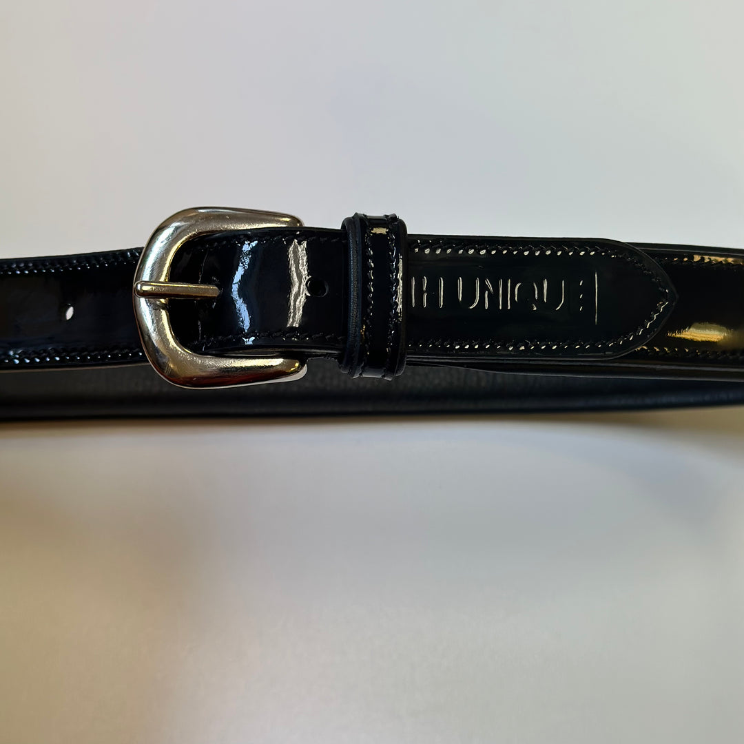 HORZEHOODS® Black (Patent) Leather Luxury Snaffle Belt - Horzehoods5060521422168