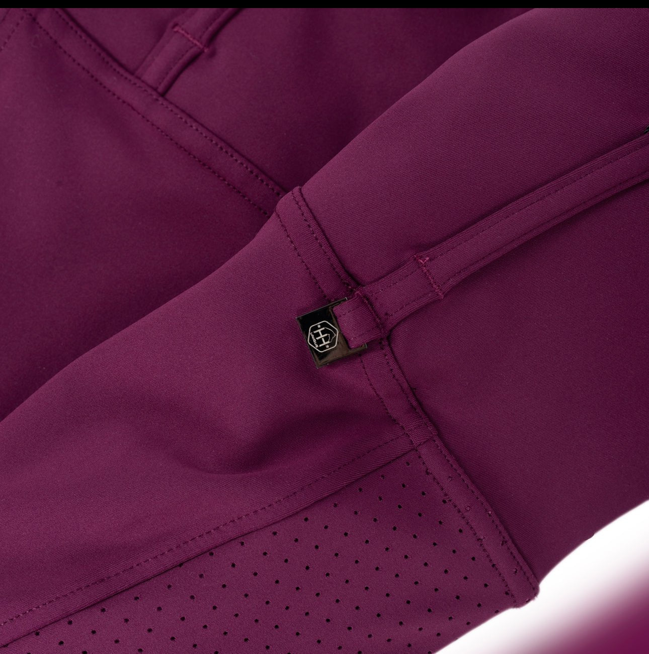 Mulberry & Black Seat V - Seam Air2 Riding Leggings - Breathable Equestrian Tights - Horzehoods5056725016357