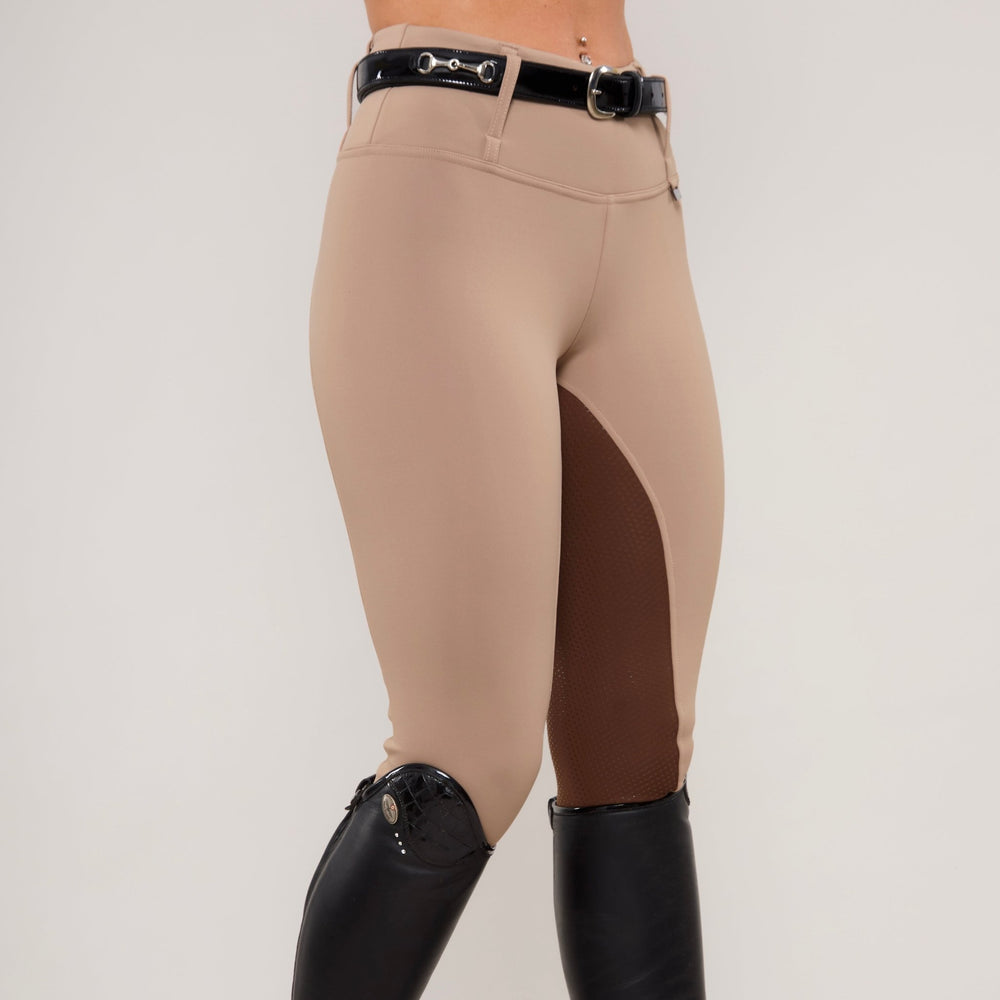 Oatmeal Beige Brown Competition Leggings - Horzehoods5056725007065