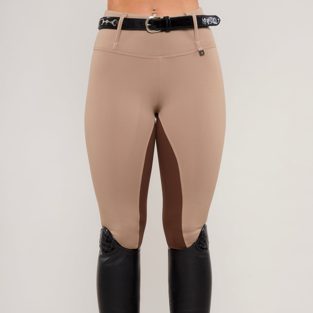 Oatmeal Beige Brown Competition Leggings - Horzehoods5056725007065