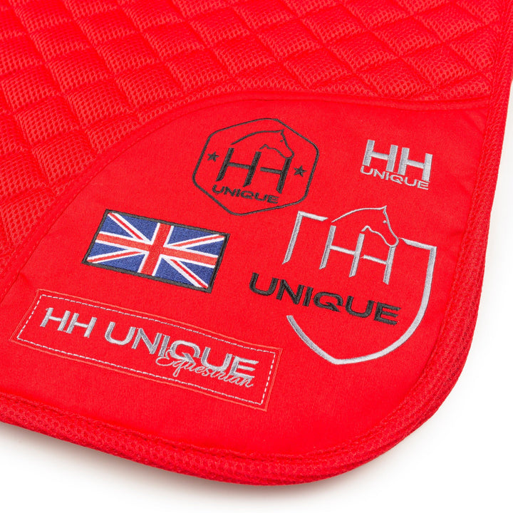 Red FlexiTabz™️ 4D Air Gel Performance Pad Dressage - Horzehoods5060521424520