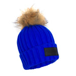 Royal Blue Ribbed Pom Knit Hat - Horzehoods5056725009670