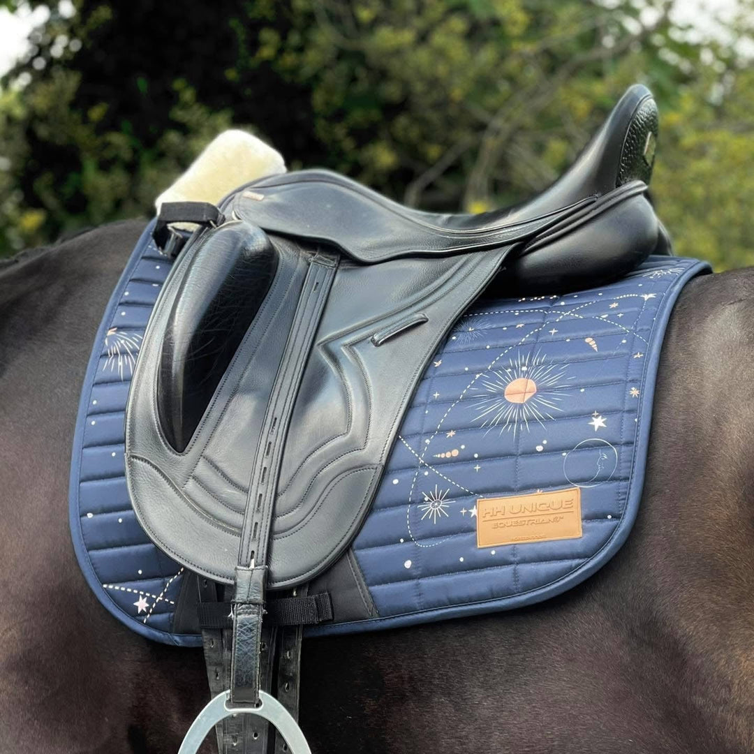 Teal Space Saddle Pad FlexiTabz™© - Horzehoods5060521421956