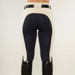 Vanilla Navy Contrast Seat Competition Leggings - Horzehoods5056725000967