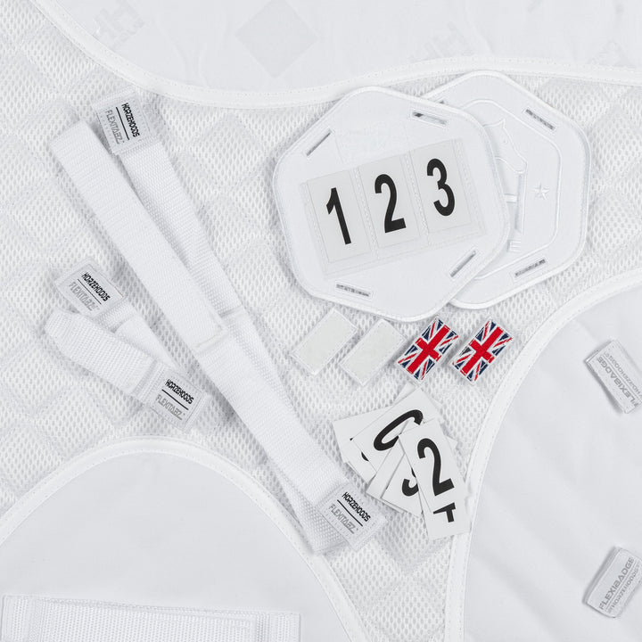 White FlexiBadge™️ 4D Competition Pad GP/Jump KIT Pack - Horzehoods5060521424162