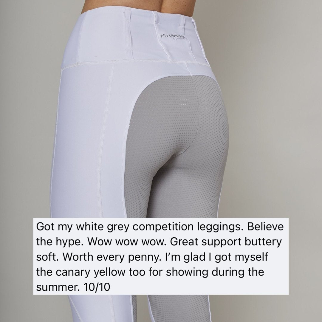 White Grey Competition Leggings - Horzehoods5060521422564