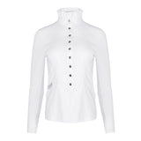 White Long Sleeve Tudor Shirt - Horzehoods5060521426999