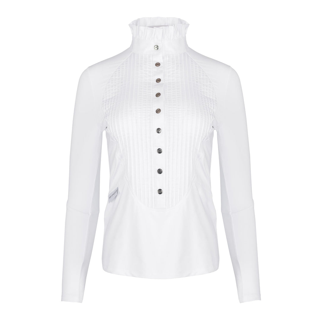 White Long Sleeve Tudor Shirt - Horzehoods5060521426999