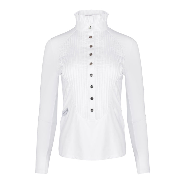 White Long Sleeve Tudor Shirt - Horzehoods5060521426999