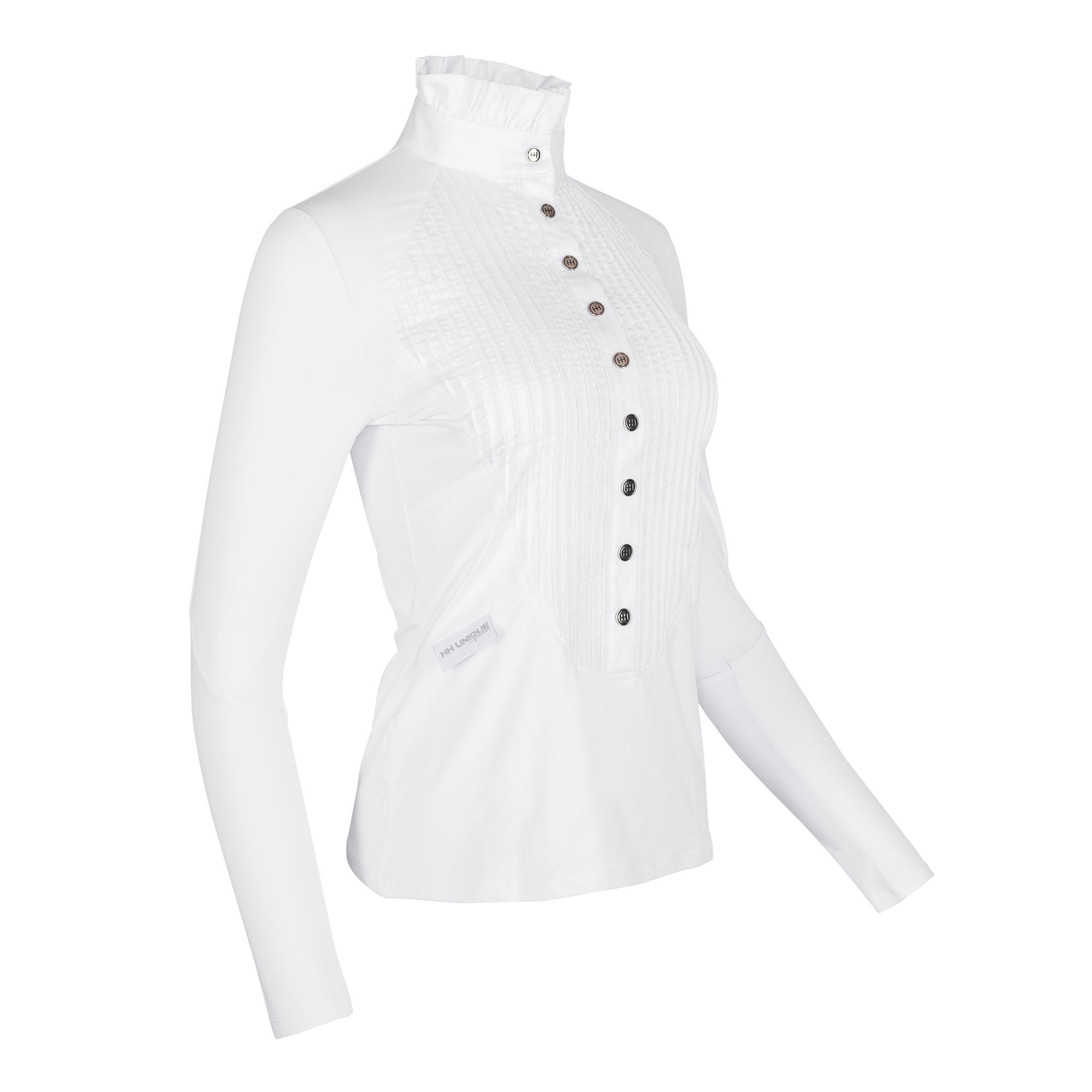 White Long Sleeve Tudor Shirt - Horzehoods5060521426999