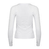 White Long Sleeve Vest Top - Horzehoods5056725001407