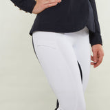 White Navy Seat Competition Leggings - Horzehoods5060521420973