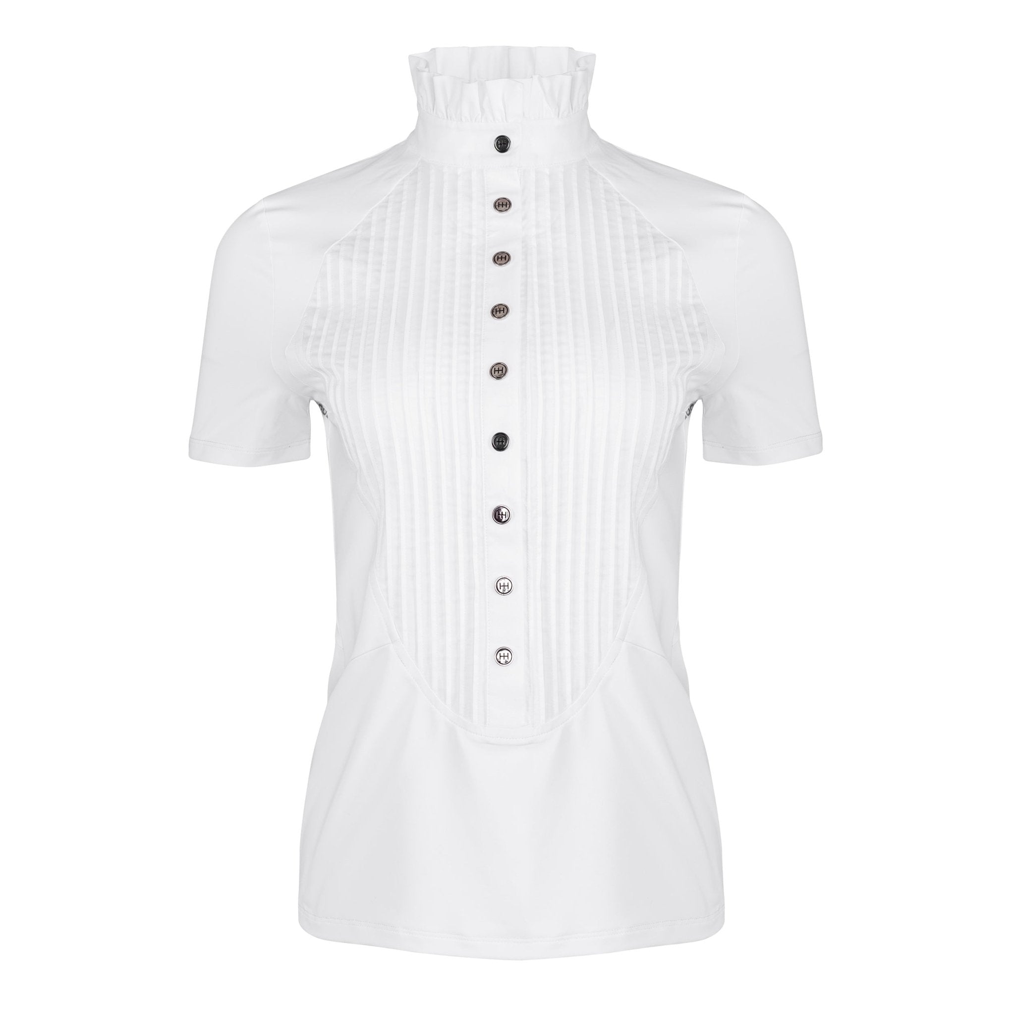 White Short Sleeve Tudor Shirt - Horzehoods5056725005511