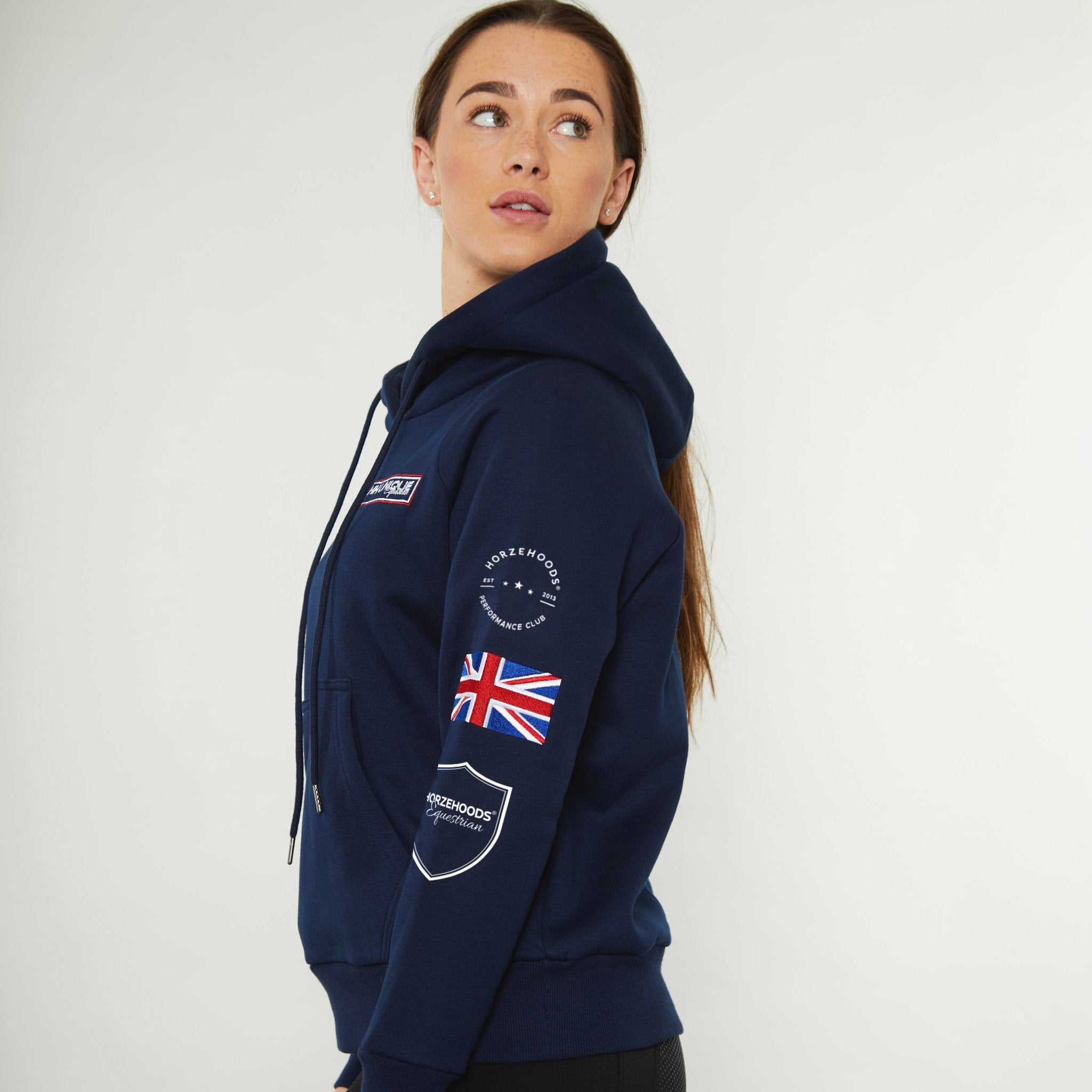 HORZEHOODS® Navy 4Seasons Performance Hoodie (XXS, XS left)