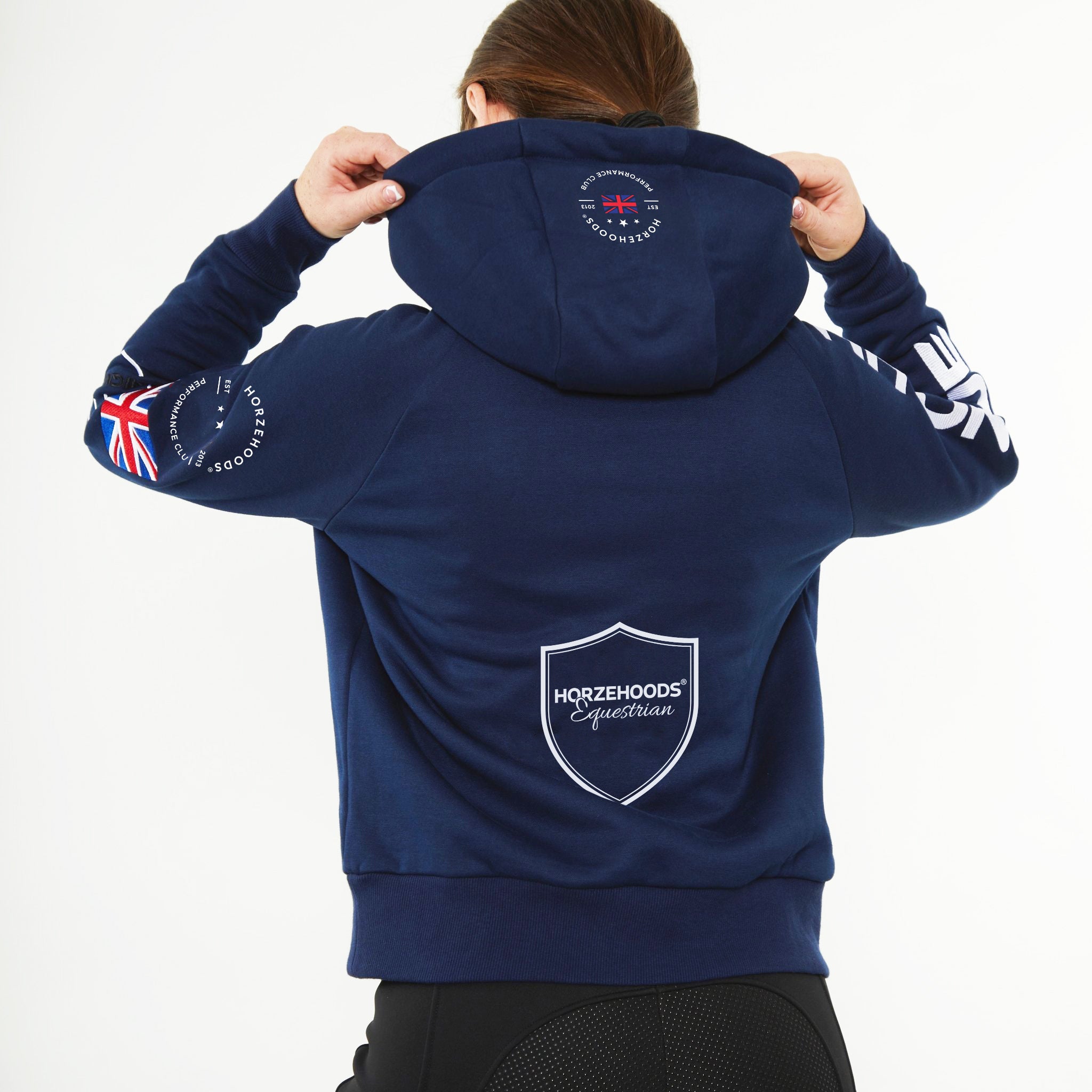 HORZEHOODS® Navy 4Seasons Performance Hoodie (XXS, XS left)